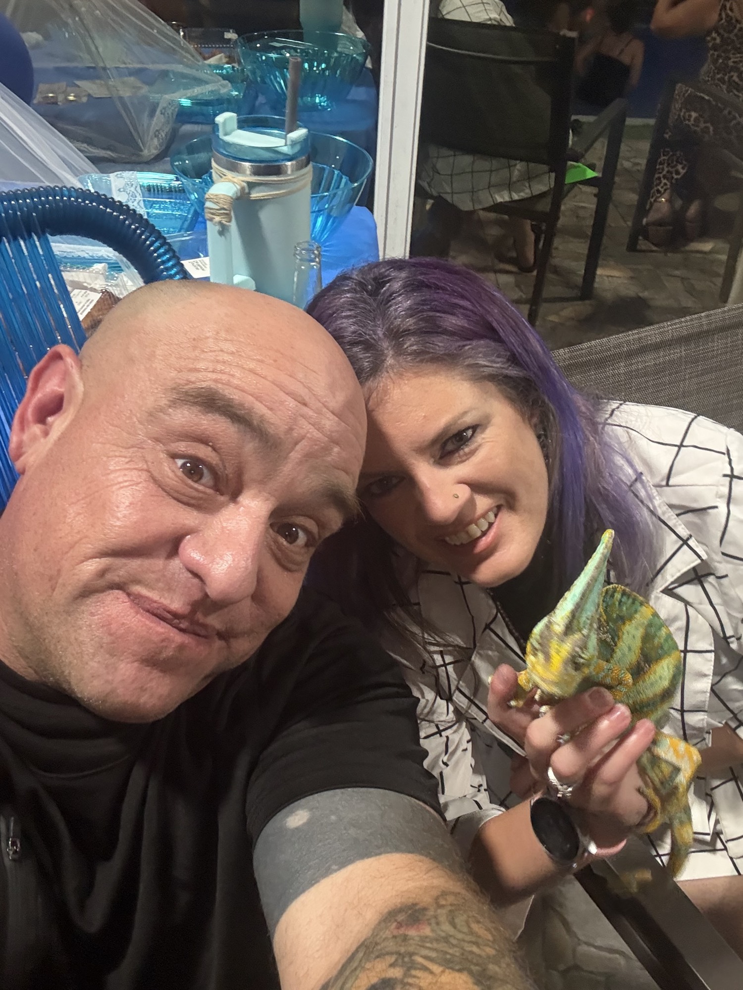 Luis & Tiffaney with chameleon
